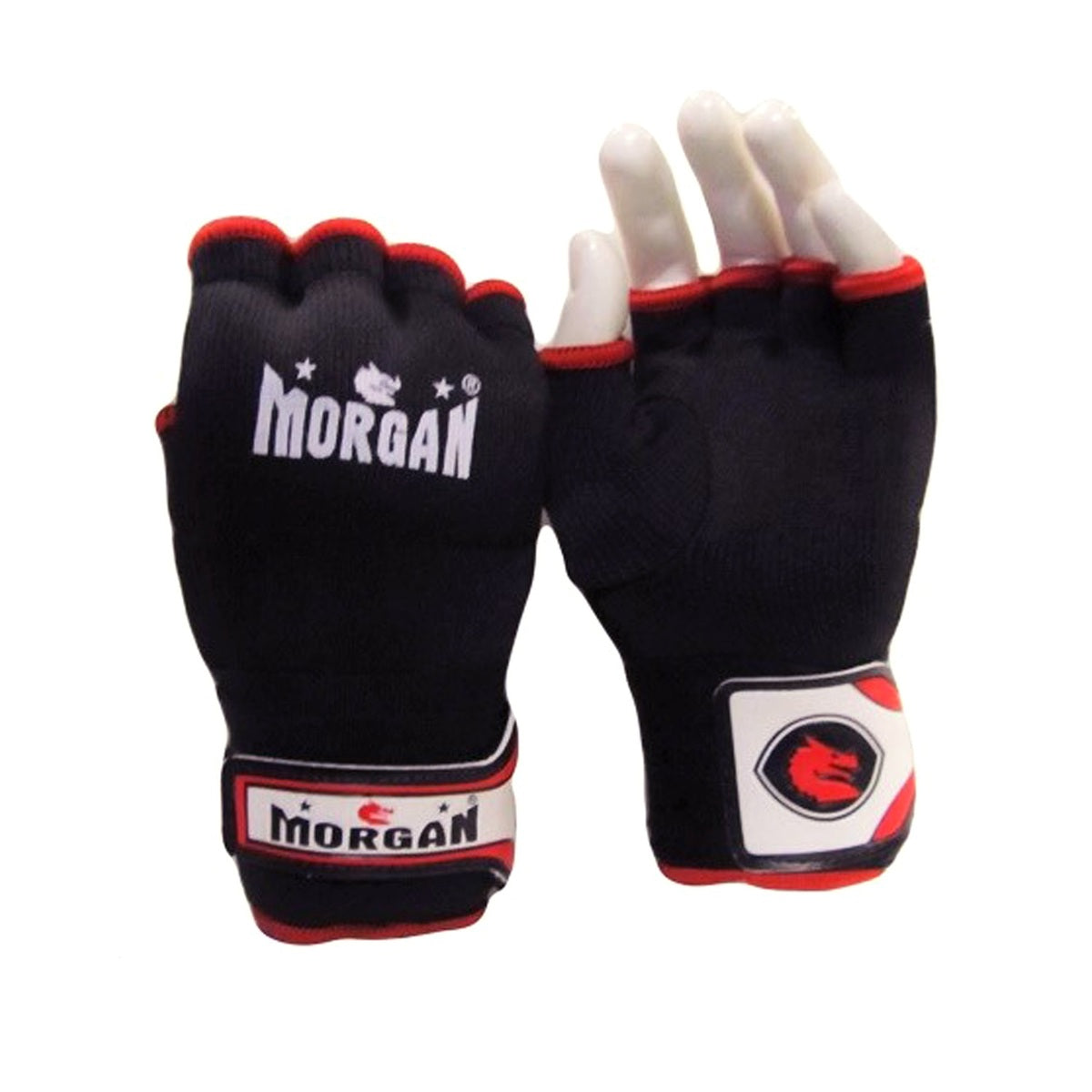 MORGAN Elasticated Easy Hand Wraps Muay Thai Boxing MMA UFC - Boxing Hand Wraps - BLACK