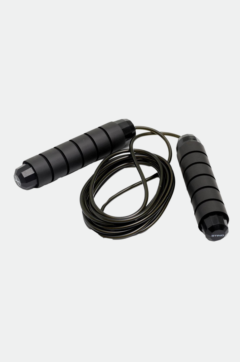 STING Speedplus Adjustable Skipping Rope — Black/Red