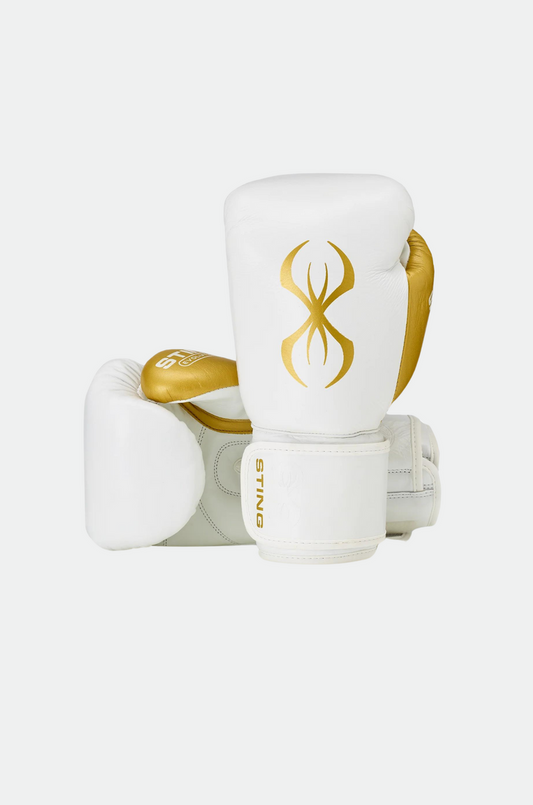 STING Evolution Boxing Glove — White/Gold