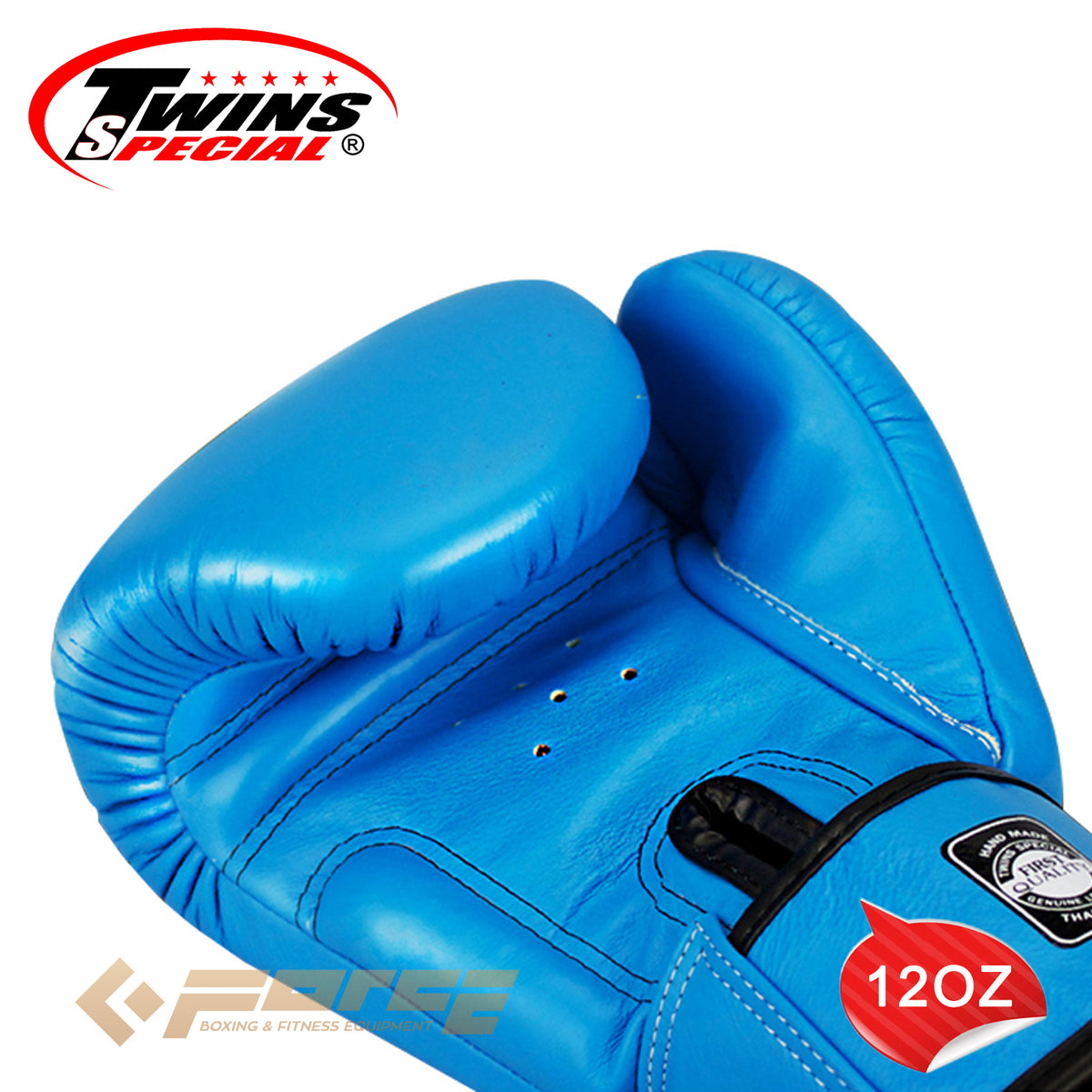 TWINS Pro Leather Boxing Gloves Blue 12oz BGVL-3