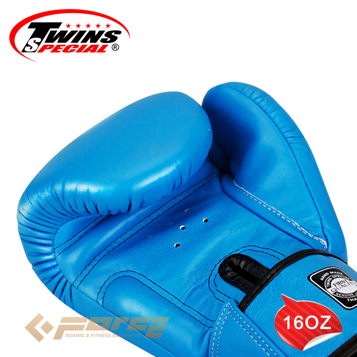 TWINS Pro Leather Boxing Gloves Blue 16oz BGVL-3