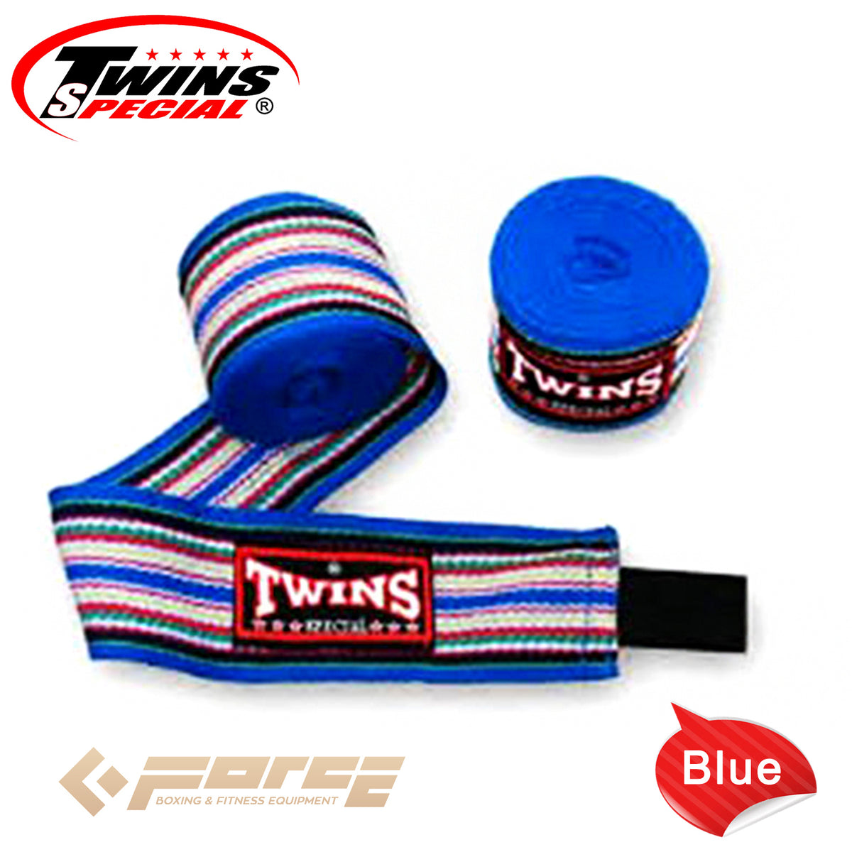 5m TWINS Boxing Cotton Handwraps Rainbow BLACK