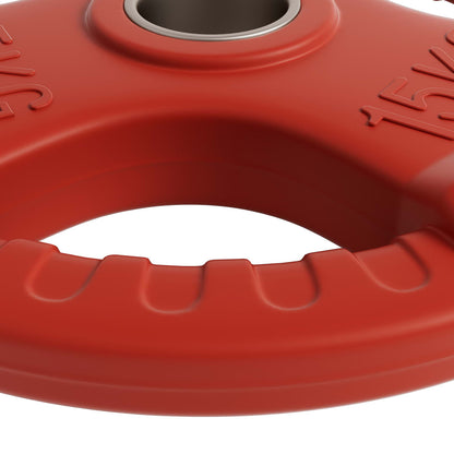 Everfit Weight Plates Olympic 15kg Dumbbell Barbell Plate Weight Lifting Home Gym Red