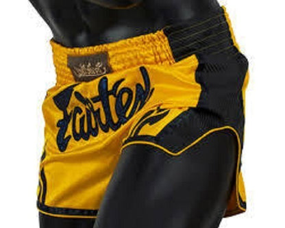FAIRTEX Yellow Slim Cut Muay Thai Boxing Shorts (BS1701) - Boxing & MMA Shorts