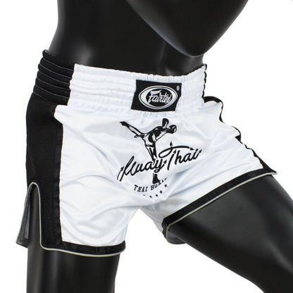 FAIRTEX White Slim Cut Muay Thai Boxing Shorts (BS1707) - Boxing & MMA Shorts