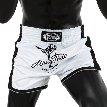FAIRTEX White Slim Cut Muay Thai Boxing Shorts (BS1707) - Boxing & MMA Shorts