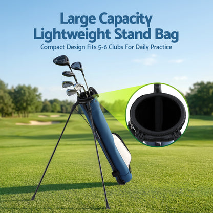 Everfit Golf Stand Bag Lightweight Sunday Pitch And Putt Bag Blue
