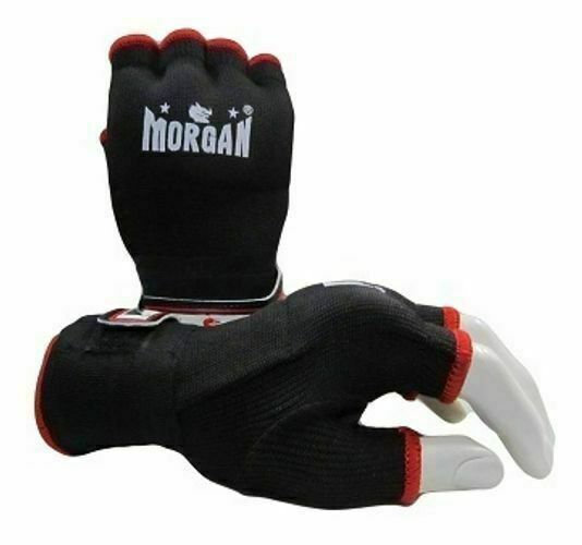 MORGAN Elasticated Easy Hand Wraps Muay Thai Boxing MMA UFC - Boxing Hand Wraps - BLACK