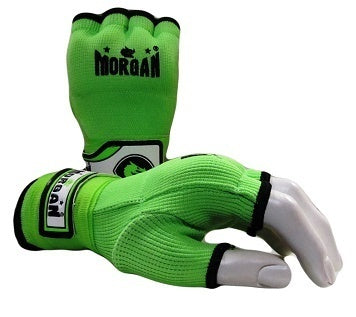 MORGAN Elasticated Easy Hand Wraps Muay Thai Boxing MMA UFC - Boxing Hand Wraps - Fluro Lime