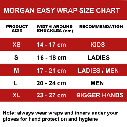 MORGAN Elasticated Easy Hand Wraps Muay Thai Boxing MMA UFC - Boxing Hand Wraps - Fluro Pink
