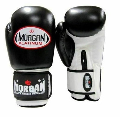 MORGAN V2 Platinum Leather Sparring Muay Thai Boxing Gloves - Boxing & Muay Thai - BLACK
