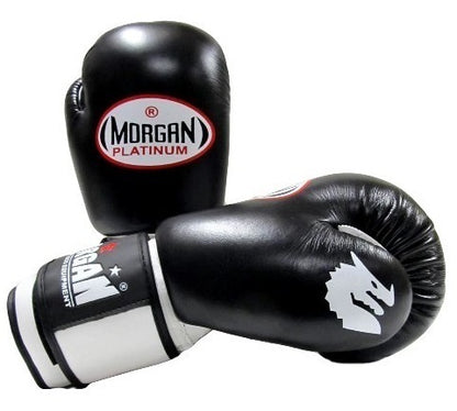 MORGAN V2 Platinum Leather Sparring Muay Thai Boxing Gloves - Boxing & Muay Thai - BLACK
