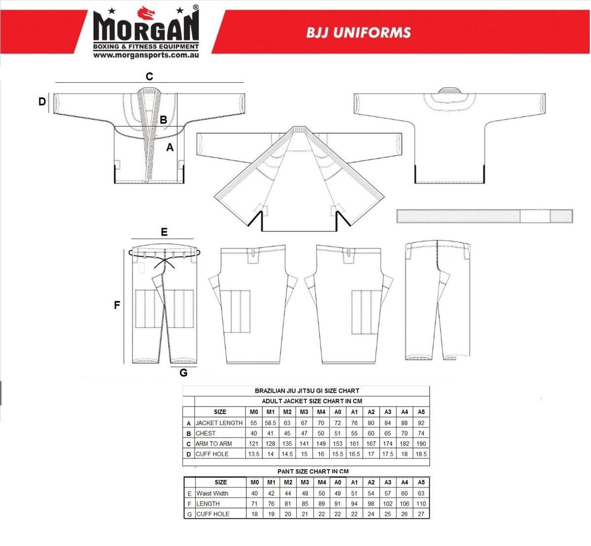 MORGAN DRAGON V2 450Gsm BJJ Gi - IBJJF Approved (Blue) - BJJ Gi