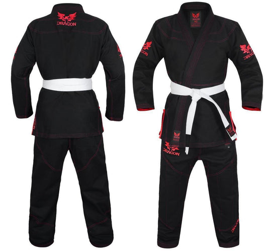 MORGAN DRAGON V2 450Gsm BJJ Gi - IBJJF Approved (Black) - BJJ Gi