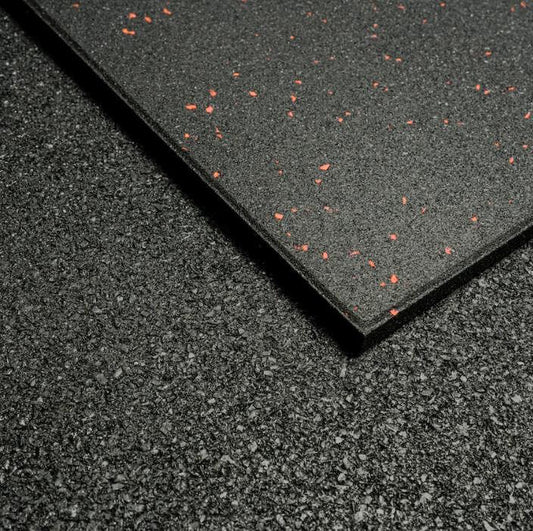MORGAN Commercial Grade Rubber Floor Tiles | Red Fleck (1m X 1m X 15mm)