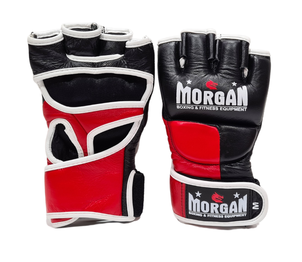 MORGAN V2 Platinum Leather MMA UFC Fight Gloves - MMA Training Gear