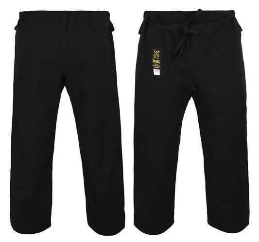 MORGAN YAMASAKI Gold Canvas Pants (Black) 14oz - Martial Arts Pants
