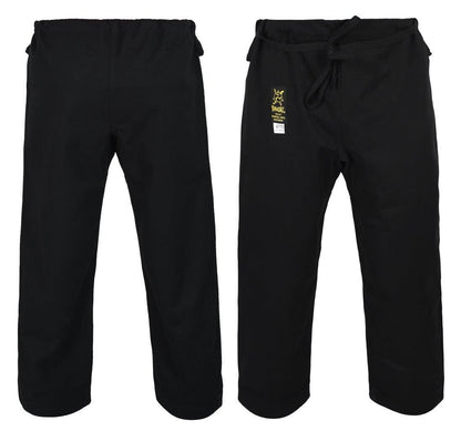 MORGAN YAMASAKI Gold Canvas Pants (Black) 14oz - Martial Arts Pants