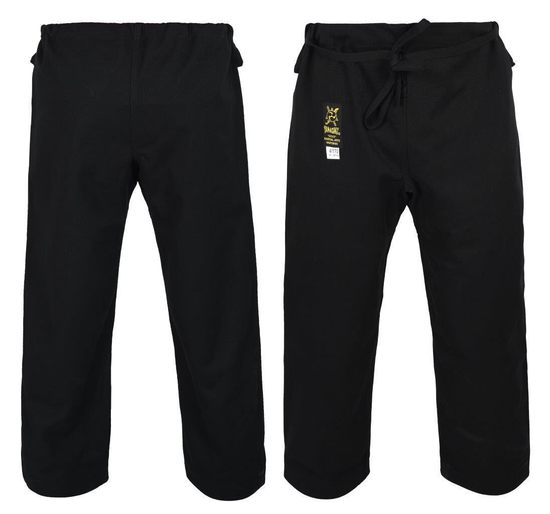MORGAN YAMASAKI Gold Canvas Pants (Black) 14oz - Martial Arts Pants