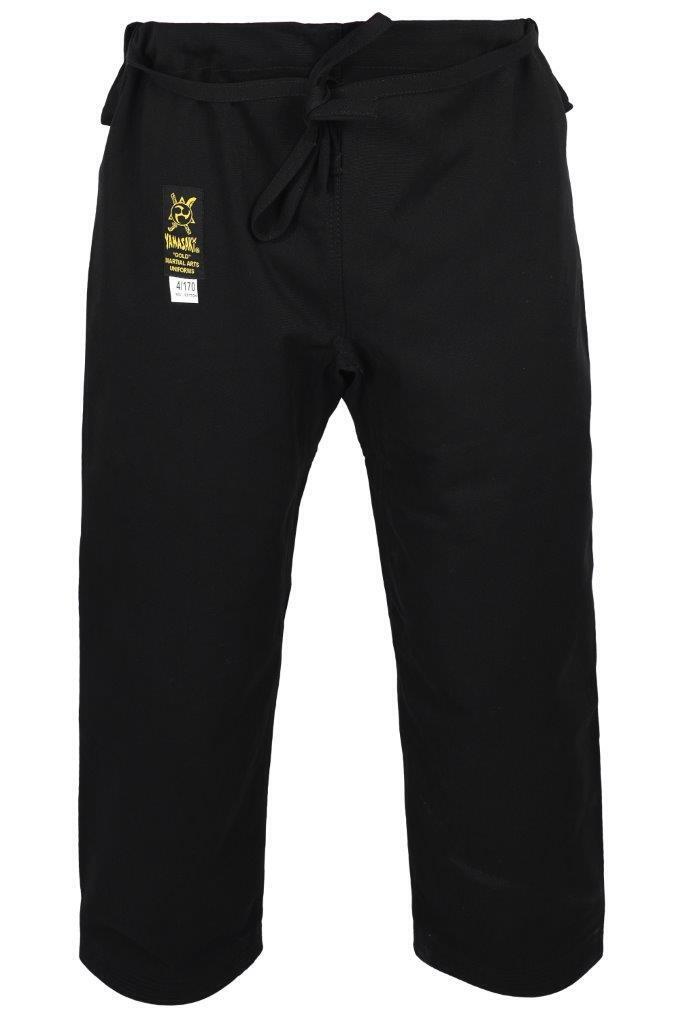 MORGAN YAMASAKI Gold Deluxe Brushed Canvas Karate Uniform (Black) - 14Oz