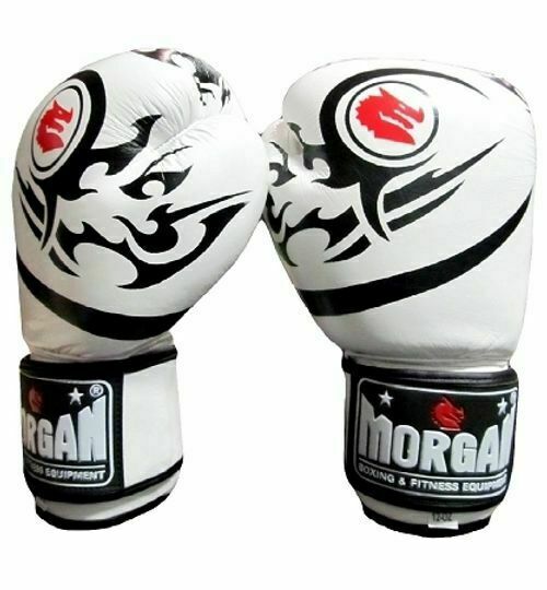 MORGAN Elite Boxing & Muay Thai Leather Gloves (8 -12 & 16Oz) - Fluro Pink
