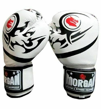 MORGAN Elite Boxing & Muay Thai Leather Gloves (8 -12 & 16Oz) - Fluro Pink