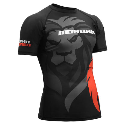 MORGAN Alpha Series Short Sleeve Rash Guard - BJJ Rash Guard - BLACK