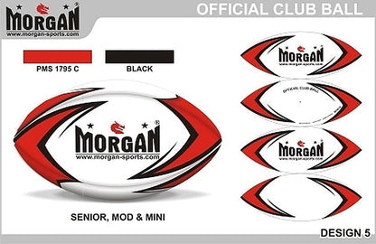 MORGAN 3-Ply Club Rugby Ball - Boxing & Martial Arts