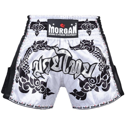 MORGAN White Dragon Muay Thai Shorts - Boxing & MMA Shorts