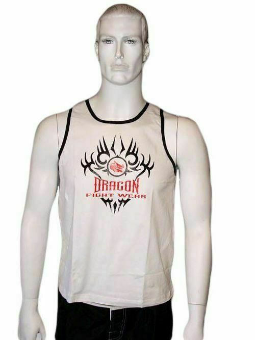 MORGAN DRAGON Martial Arts Uniforms Singlet - White - Boxing & MMA Shorts