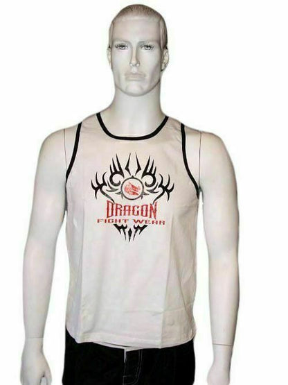 MORGAN DRAGON Martial Arts Uniforms Singlet - White - Boxing & MMA Shorts