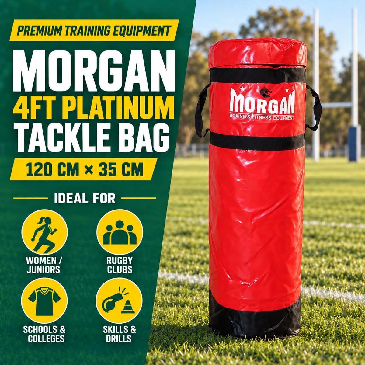 MORGAN 4Ft Platinum Rugby Tackle Bag GRAPPLING BUMPING - size and ideal uses