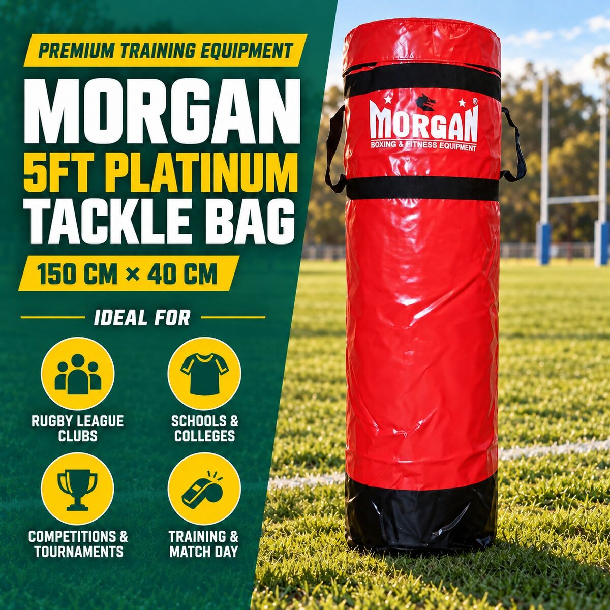 MORGAN 5Ft Platinum Rugby Tackle Bag GRAPPLING BUMPING MMA - size and ideal uses