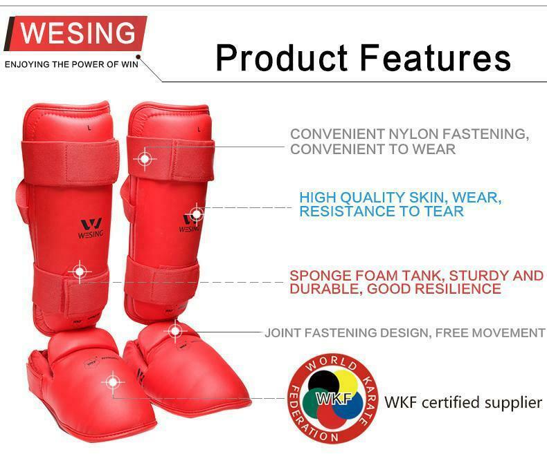 MORGAN WKF Approved Shin Guard Protector & Instep - Shin Guards - Blue