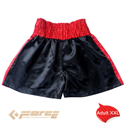 Adults Boxing Pants Satin Black Redstrip