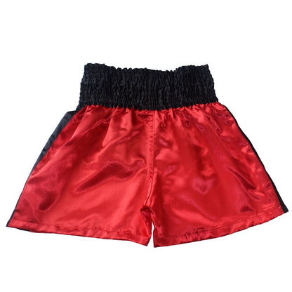THAIBOXING Adults Boxing Pants Satin Red Blackstrip - Boxing & MMA Shorts