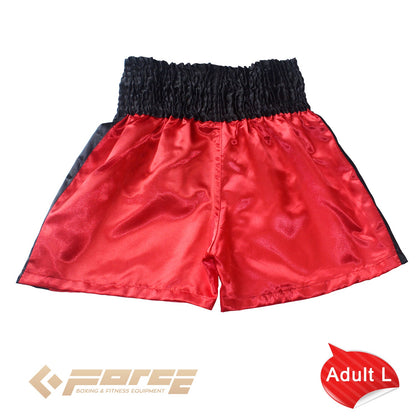 THAIBOXING Adults Boxing Pants Satin Red Blackstrip - Boxing & MMA Shorts