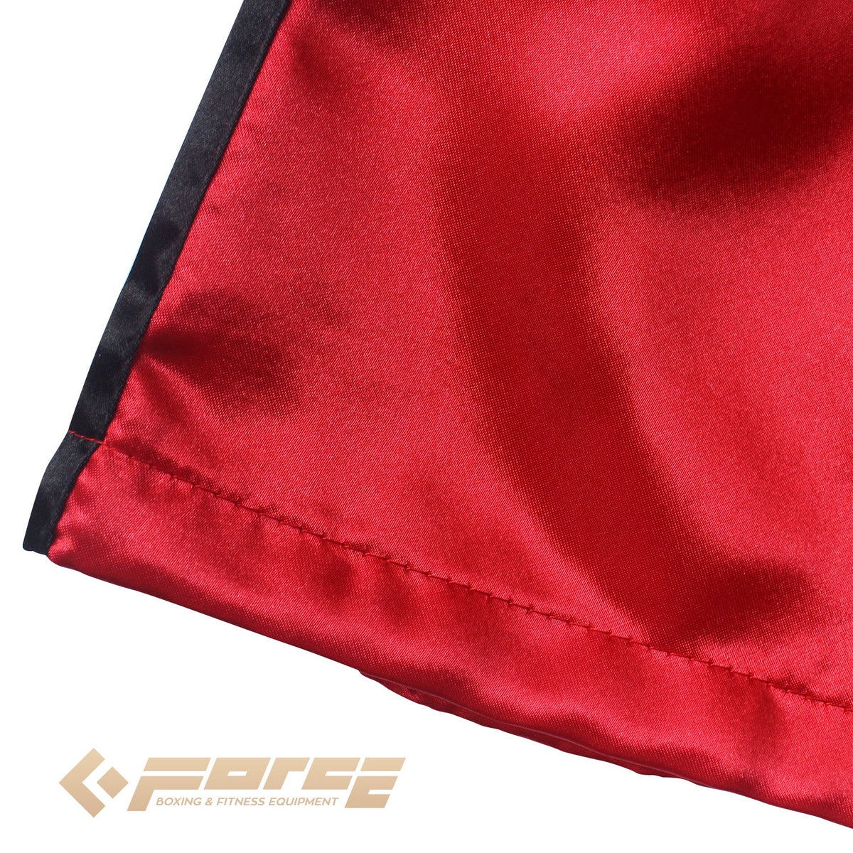 THAIBOXING Adults Boxing Pants Satin Red Blackstrip - Boxing & MMA Shorts