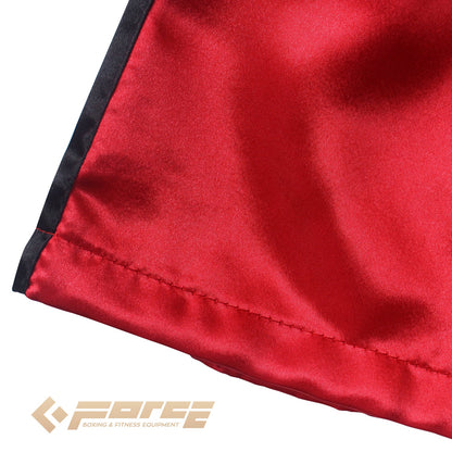 THAIBOXING Adults Boxing Pants Satin Red Blackstrip - Boxing & MMA Shorts