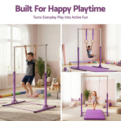 Everfit Kids Gymnastics Bar Pull Up Station Monkey Bar Adjustable Indoor Garden