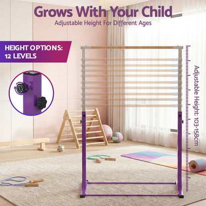 Everfit Kids Gymnastics Bar Pull Up Station Monkey Bar Adjustable Indoor Garden