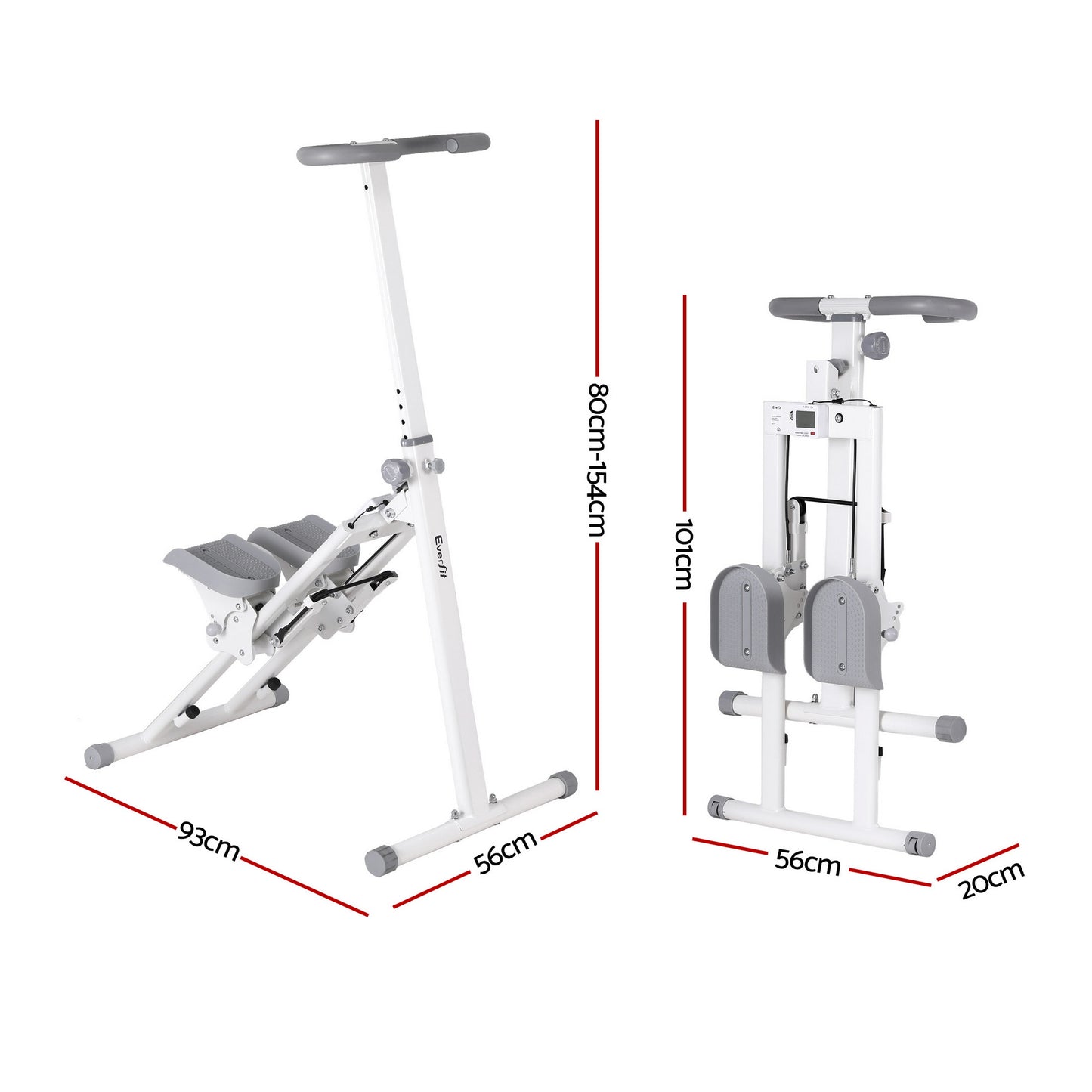 Everfit Step Machine Stair Climber for Home Gym Exercise Foldable LED Display Adjustable Handlebar