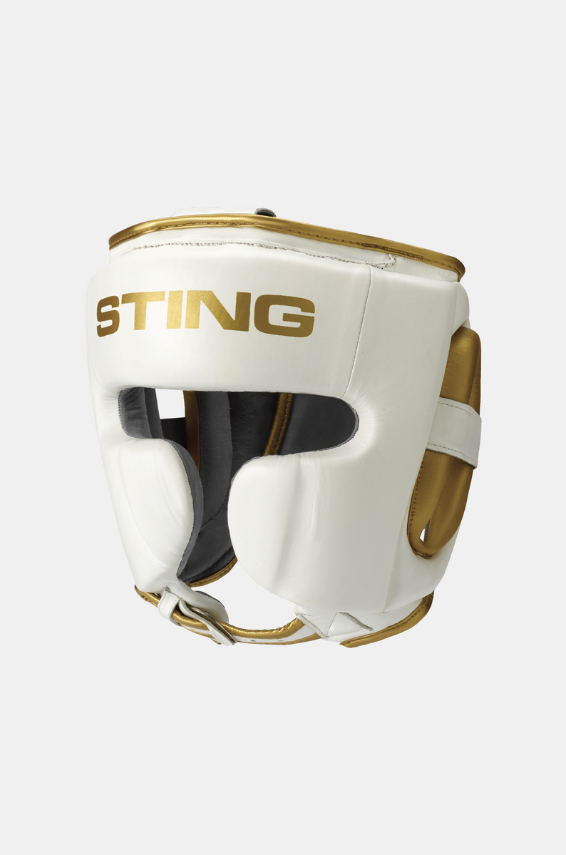 STING Viper Gel Full Face Head Guard — White/Gold