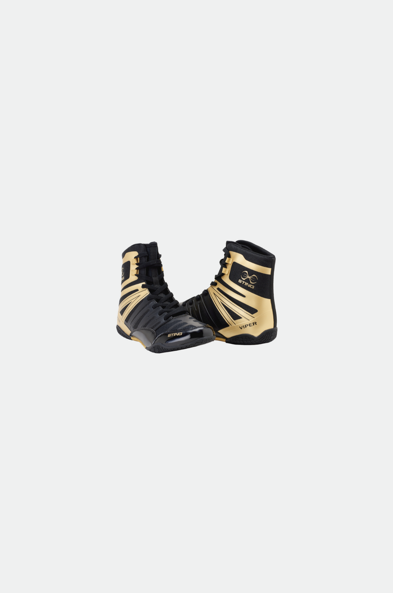 STING Viper Boxing Shoe — Black/Gold