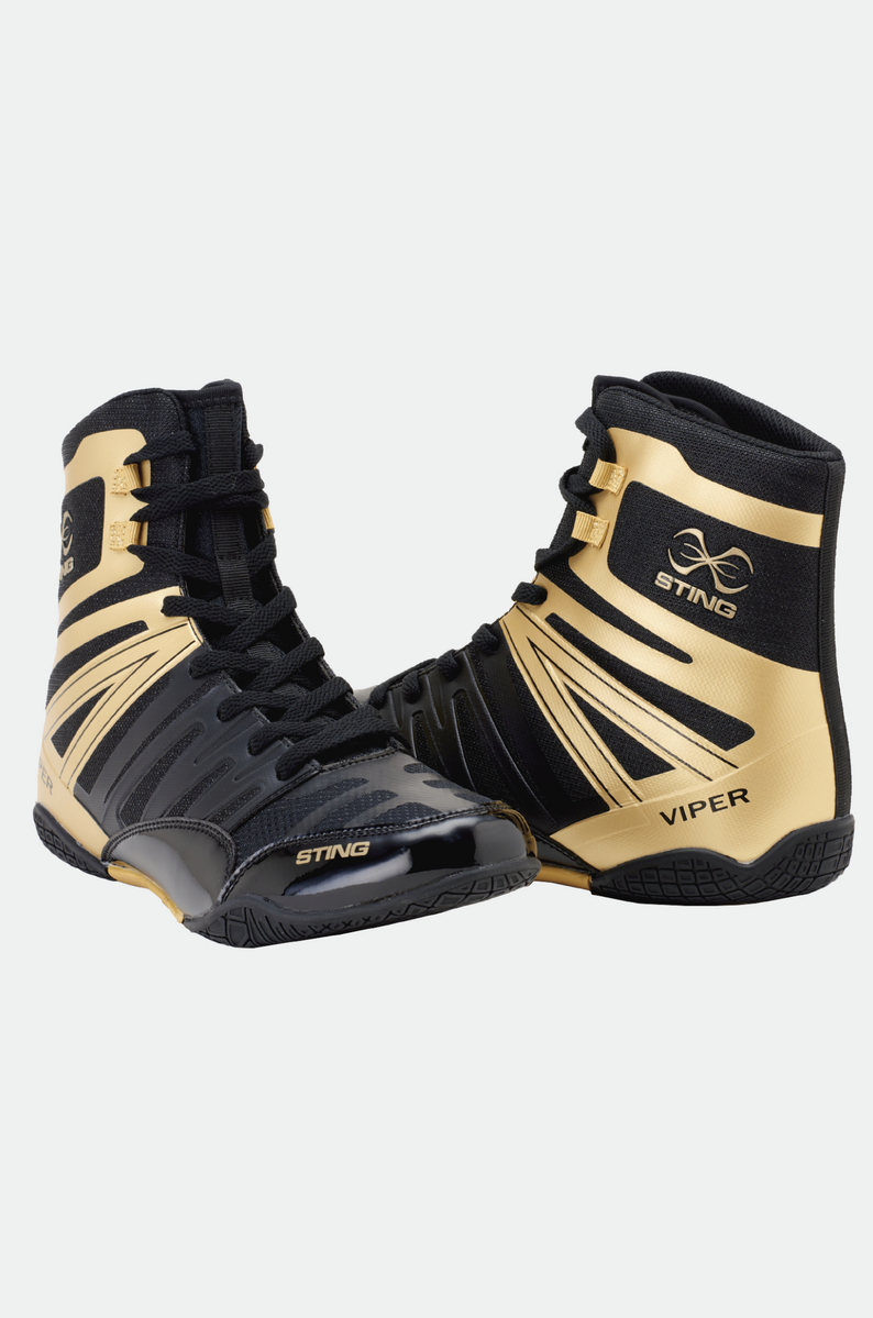 STING Viper Boxing Shoe — Black/Gold