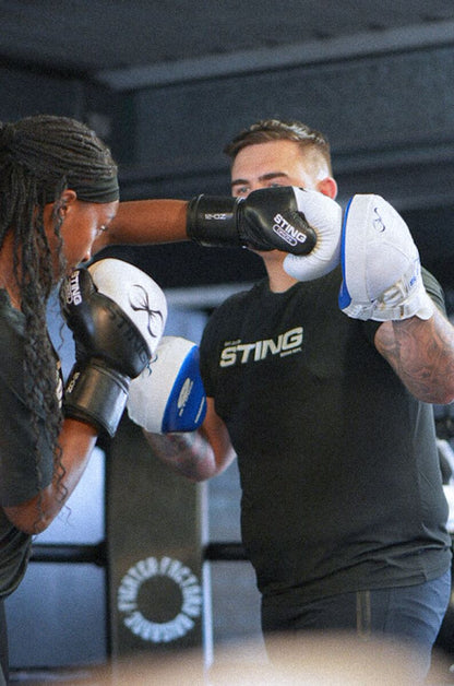 STING Orion Training Boxing Glove — Black/White