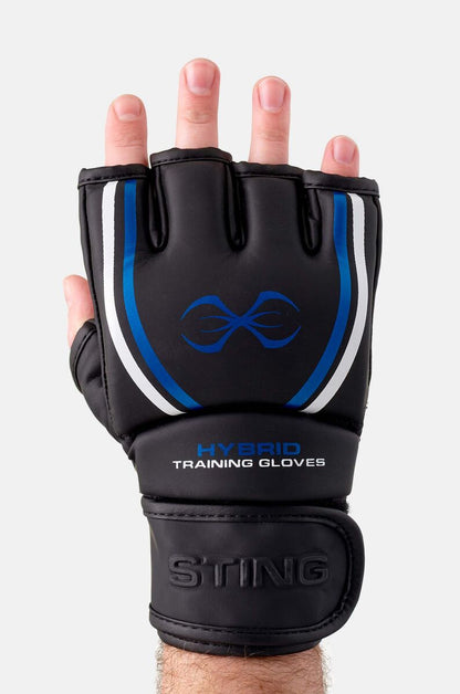STING MMA Training Gel Hybrid Glove — Black/Blue