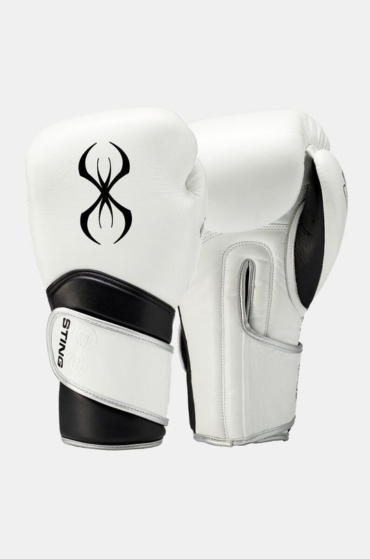 STING Viper X Sparring Glove — White/Black/Silver