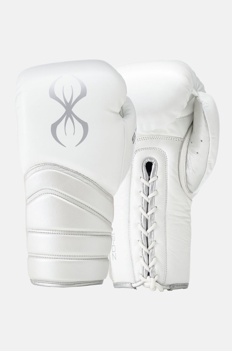 STING Viper X Boxing Gloves Lace Up — White/Silver