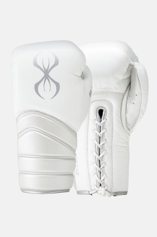 STING Viper X Boxing Gloves Lace Up — White/Silver
